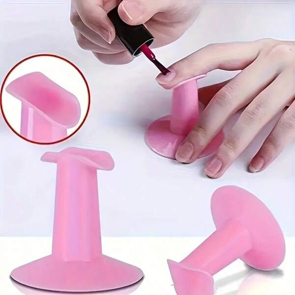 Precision Manicure Support Bar - Comfortable Fitted Finger Stabilizer For Tidy Manicures & Pedicures, Odorless Pink Nail Design Tool, Stable Grip, Essential For Nail Care Enthusiasts And Manicure Supplies