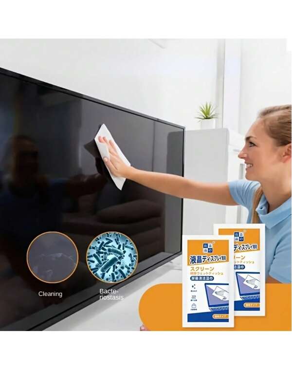 40 قطعة من المناديل المطهرة للشاشات خالية من التعرية لمعدات الكترونية - أقراص منظف زجاج للتلفزيونات والشاشات والأجهزة المحمولة والأثاث