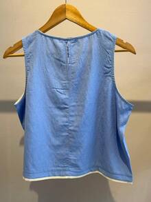 BASIC CASUAL TANK TOP FOR WOMEN - 藍色 - 查看 2