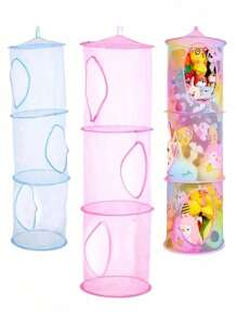 1 szt. Pluszowa siatka na zwierzęta lub hamak, 3 przegrody wisząca pluszowa siatka na zabawki hamak do sypialni wystrój domu