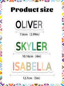 10pcs Custom Name Sticker | Personalized First And Last Name Sticker | Personalized Laptop Sticker | Water Bottle Name Sticker | Boys Personalized Custom Name Water Resistant Label For Daycare, School, Etc | Homecoming Season | Valentine's Day Back To School,Multi-Functional,Ornamental,Letter,Stylish,Modern,Colorful,Cute,Adorable,Casual,Custom,Personalised,Unique,Customized,Ideal Gifts For Him,Ideal Gifts For Her