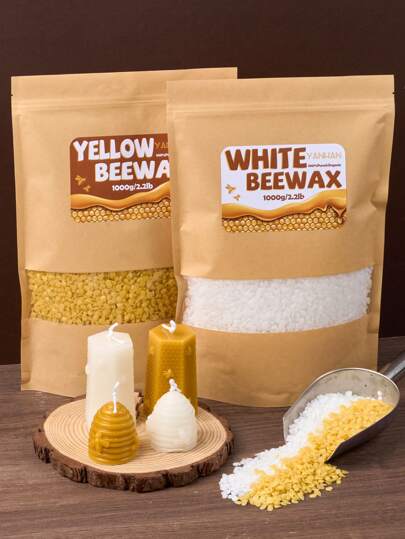 1000g White Beeswax,Yellow Beeswax, Beeswax Pellets, DIY Candle Making Material, Premium Natural Beeswax, Candle Making Supplies, Home Decor, Gifts