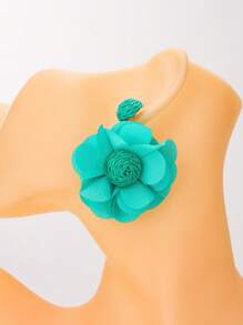 1 Paar elegante Ohrringe für Damen aus Blumengewebe mit Kamelien, geeignet für Urlaub, Geburtstag, Date, Party, Einkaufen und den täglichen Gebrauch
