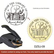 1pc Personalized Stainless Steel Embossing Stamp, Customizable Rectangle Shape For Books, Library, Office, Envelopes, Napkins, Handmade Gifts, Wedding Invitations, Birthday Presents,Back To School,School Supplies
