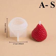 Molde de silicona en forma de fresa para velas 3D, molde de artesanía de velas con forma de fruta, suministros de decoración para fiesta, herramienta para decorar pasteles de chocolate, resina y fondant, decoración del hogar, regalo de cumpleaños del Día de San Valentín