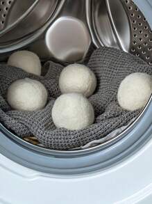 1/2pcs Solid Laundry Ball, Premium Natural Wool Dryer Balls - Replace Dryer Sheets & Fabric Softener - Laundry Balls For Dryer Dryer Sheets Clothes Anti-Static Laundry Wool Drying Balls, Reusable Softener, Wool Drying Balls, Washing Machine Accessories