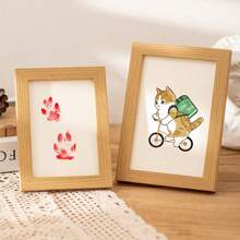 Pet Footprints Handprints Dog Paw Creative Birthday Gift Wooden Photo Frame Albums Personalized Modern 5/6/7/8 Inch Picture Frame Stand For Wall Hanging Decorative Commemorative Keepsake Gift