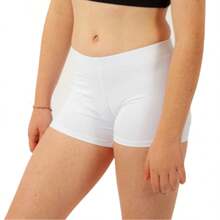 Short deportivo para niñas, playa, escolar licra algodón - Blanco - Ver 2