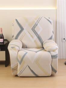 4/6/8pcs Linear Diamond Printed Lounge Chair Covers For All Seasons, Suitable For Offices, Living Rooms, Home Decor, And Washable Sofa Covers