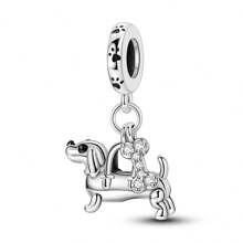 1 Stück süßer silberfarbener Charm mit Tiermotiv, Elefant, Löwe, Bulldogge, Katze, Engel, Welpe, für 3mm Armband, Halskette, DIY Bastelperlen, Anhänger, perfekt für Tierliebhaber, für Partys mit Tiermotiv und als charmantes westliches Schmuckgeschenk