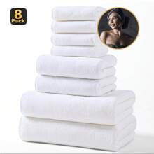 MIDENSI Juego de 8 piezas de toallas de felpa de coral suave, incluye 2 toallas de baño (27" X 55"), 2 toallas de mano (13.7" X 29.5"), 4 paños de lavado (11.8" X 11.8"), de secado rápido, absorbentes, ligeros, adecuados para actividades al aire libre, baño, toallas faciales, decoración de baño, decoración de otoño, de vuelta a la escuela para salón de belleza, hogar y baño