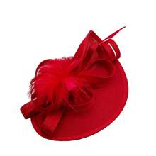1pc Vintage Feathers Flower Arrow Fascinator Hat Women Church Kentucky Derby Fascinator Headband For Bridal Headwear Wedding Dress Hat Tea Party Accessories For Halloween Hair Accessories Women