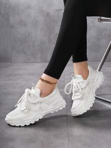 Women's Casual Sneakers - Comfortable, Breathable, Stylish With Chunky Laces
