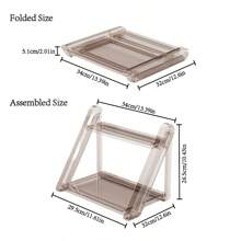 Suport raft de birou pliabil transparent, acrilic, material plastic, montare deasupra capului, tip raft suport, pentru depozitarea machiajului, condimente de bucătărie, birou, rafturi utilitare