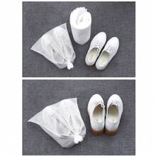 30 Pcs Shoe Drying Accessories White Shoes  Bag Non-Woven Sunscreen Moisture-Proof Shoe Bag Mildew Proof Dust Bag Shoe Storage Belt Drawstring
