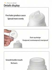 1pc/2pcs/3pcs Leak-Proof Squeeze Bottle With Twist Cap, Suitable For Ketchup, Chocolate Sauce, Syrup, Salad Dressing, Honey, Condiments, Oil, 180ml/300ml/380ml Options For Kitchen And Restaurant