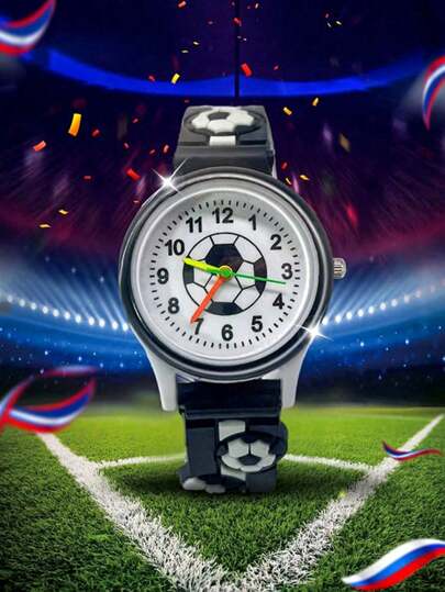 1pc School Sports Style Soccer Ball Watch, Suitable For Back To School Gift