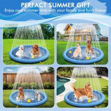 Extra Large Dog Pool Splash Pad - Heavy Duty PVC Pet Swimming Pool For Outdoor Play, Non-Slip Cooling Bath Tub For Big Dogs & Puppies, Summer Water Sprinkler Fun For Backyard, Garden & Kids