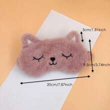 Breathable Soft Eye Mask, 2-Tone Couples Style Cat Design Sleep Mask