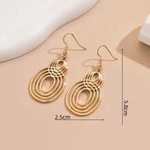 1 Pair Fashionable Personalized Exaggerated Vintage Bohemian Hollow Geometric Multi-Layer Gourd Shaped Earrings