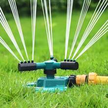 360° Rotating Big Crescent Lawn Sprinkler With Adjustable Nozzle - Green Plastic Irrigation System For Efficient Orchard Watering, Efficient Sprinkler System | Rotating Spray Head | Easy To Control Design, Lawn Sprinklers