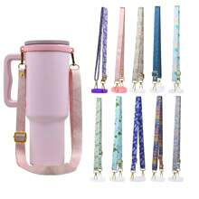 1 pieza Cuerda para botella de agua con asa para taza IceFlow, diseño de flores, elegante y bonito, correa ajustable para botella de agua, soporte para taza, accesorios para taza, compatible con
