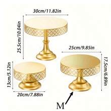 1pcsElegant Golden Cake Stand, Table Display Stand Decorative Cake Stand Dessert Pastry Plate Cold Meal Break Display Stand Afternoon Tea Snack Stand Light Luxury Cake Plate Suitable For Birthdays, Parties, Graduation Season Celebrations And Other Activities