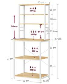 VASAGLE Baker's Racks - White - View 3