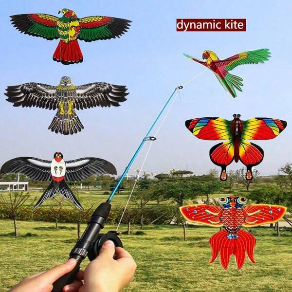 2 Stücke Drachen - Dynamische Drachen - Realistische Tierflugtrajektorie - Flugspielzeuge - Outdoor-Spielzeuge - Inklusive Teleskopstange und Schnur - Geburtstagsgeschenk - Weihnachtsgeschenk - Halloween-Geschenk - Perfektes Geschenk - Präsente - Spielzeug
