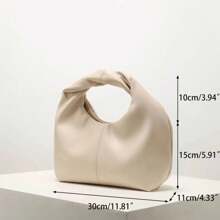 Stylish Twist Square Bag, Solid Color Top Clutch Bag, Simple And Versatile Commut
