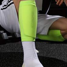 1 Set - 1pair Pocket Sock Calf Sleeves And Pads For Men & Women, Breathable & Elasticity, Knee Sleeve For Football, Soccer Players, Thick EVA Pads, For Height Above 95cm/37in, Black, White, Blue, Green, Orange, S/M/L,