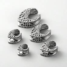 2 piezas de pendientes perforados con diseño de esqueletos estilo punk, expansores, dilatadores de acero inoxidable, joyería corporal para hombres y mujeres