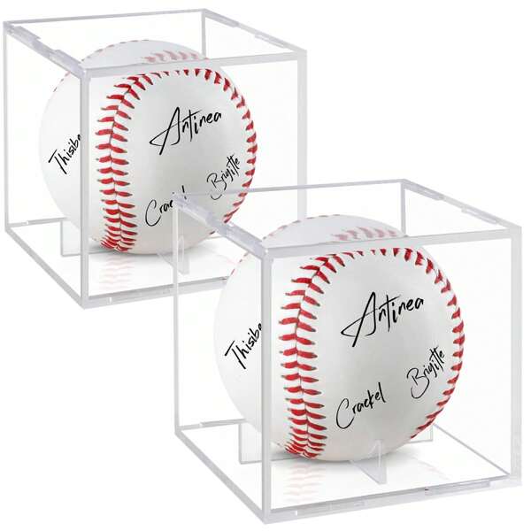 Vitrina para béisbol - Caja cúbica transparente para exhibir pelotas de béisbol autografiadas, soporte para coleccionar pelotas, caja de vitrina - Se puede montar en la pared o colocar en la mesa como decoración para artículos de coleccionista deportivos