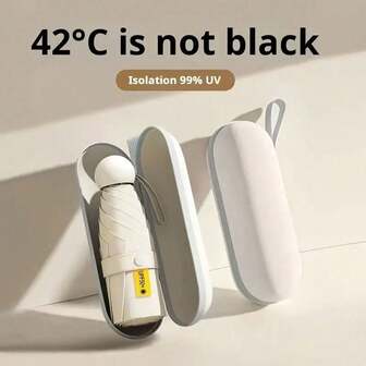 1pc High End Compact Umbrella Sun Rain Protection UV Proof Foldable Outdoor ToolsLightweight Portable Capsule Umbrella For Camping Hiking