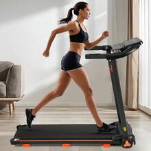 MERAX NEW Treadmills For Home, 2.5HP Quiet Folding Treadmill With Heart Rate Sensor, 300lbs Weight Capacity, 7.5MPH, Incline Treadmill With USB Charge Station & Bluetooth Speaker, 6 Shock-Absorbing - 黑色 - 查看 2