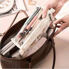 1 件大容量白色 PU 洗漱包，多功能可折叠化妆品收纳包，带可拆卸挂钩，适合旅行和日常使用，防水，洗漱旅行包，旅行配件，旅行必需品，新型可折叠可拆卸化妆包，大容量收纳包适合旅行/度假/工作/浴室/海滩/商务旅行，送给妈妈/女朋友的礼物，母亲节，护士节