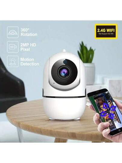 1pc High Definition Wireless Wi Fi Home Camera, Baby Pet Monitor, Night Vision Motion Detection Function, Two Way Voice, Record Monitoring. view 7