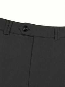 GLESTORE 男士商務休閒「老錢風」黑色輕量大尺碼休閒長褲，時尚通勤與度假款 - 黑色 - 查看 4