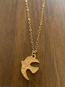 New Stainless Steel Ocean Elements Fish & Elephant Pendant Necklace, Summer Beach Vacation Jewelry For Women