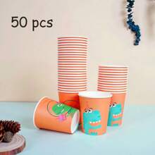 10/25/50 Pieces, 9-Ounce Cartoon Animal Themed Paper Cup Party Supplies, Disposable Party Paper Cups. Suitable For Multiple Use, Picnic Supplies, Birthday Parties, Camping, Decoration, And Celebration Events. Party Gifts, Bridal Showers, Restaurant Decorations, Kitchen Utensils, Parties, Dinosaurs, Whales, Bees, Elephants
