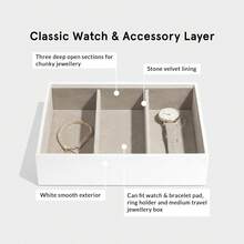 White Classic Medium Jewellery Box, Set Of 5 - White - View 7