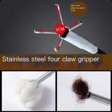 1pc 4-Claw Drain Remover Tool, Suitable For Sink, Washbasin, Floor Drain, Toilet, Pipe, Cleans Hair And Unclog Blockage