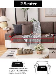 1pc All Season Stretch Sofa Cover, Plush Fleece Anti-Slip Anti-Spill Full Wrap Sofa Seat Cushion Slipcover, Machine Washable Dust-Proof Durable Furniture Protector For L-Shaped Sofa And 1/2/3/4 Seater