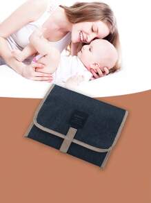 1 pieza Almohadilla portátil y resistente al agua para cambiar pañales, tamaño pequeño 23*12 pulgadas, adecuada para bebés de 0 a 12 meses, esterilla de cambio de pañales plegable para viajes, disponible en varios colores para niños y niñas