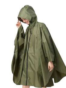 1 pieza Capa de lluvia con capucha para hombre/mujer para actividades al aire libre como senderismo y ciclismo, de material de poliéster