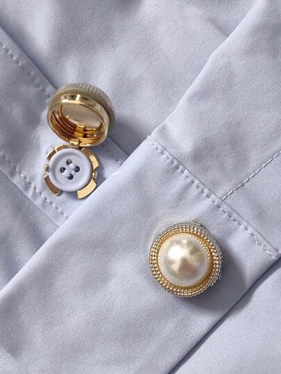 2 件衬衫纽扣套花朵袖扣套花朵袖扣夹纽扣适用于礼服婚礼礼服装饰纽扣服装配饰礼品