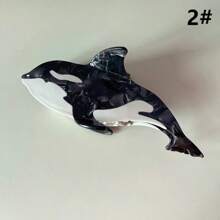 1 buc Clamă de păr cu design de balenă din seria Ocean, Clemă creativă cu gheare din acetat pentru coc, Accesoriu de păr cu rechin pentru femei, Clame de păr de primăvară/vară, Clemă de păr cu maxilar, Cleme de păr, Clemă de prindere a părului