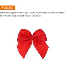 50PCs Mini Ribbon Bow 1 "Mini Fabric Satin Ribbon Flower Bows For Craft DIY Sewing Wedding Birthday Party Red - 紅色 - 查看 5