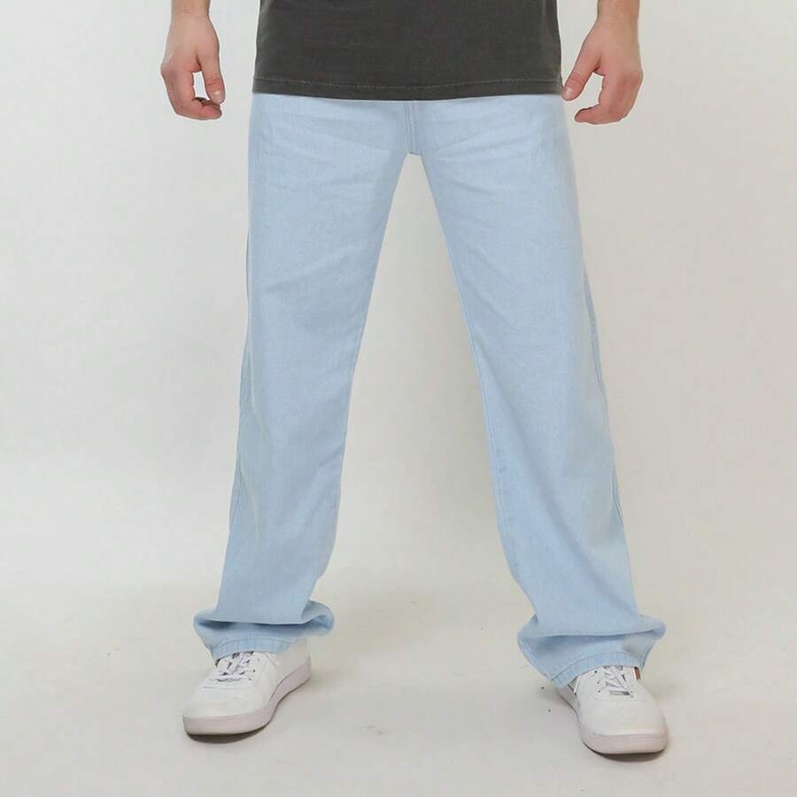Balloon Bag Jeans Wide Leg Skater Style Top-Y.LCALCA - 淺藍色 - 查看 1