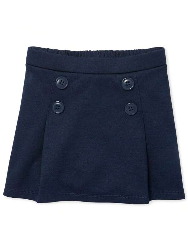The Children's PLACE Toddler Girls Uniform Ponte Knit Button Skort